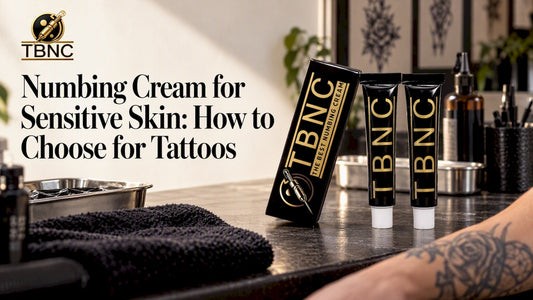 TBNC numbing cream beside intact skin