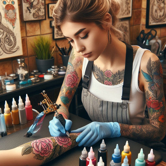 a female tattoo artist