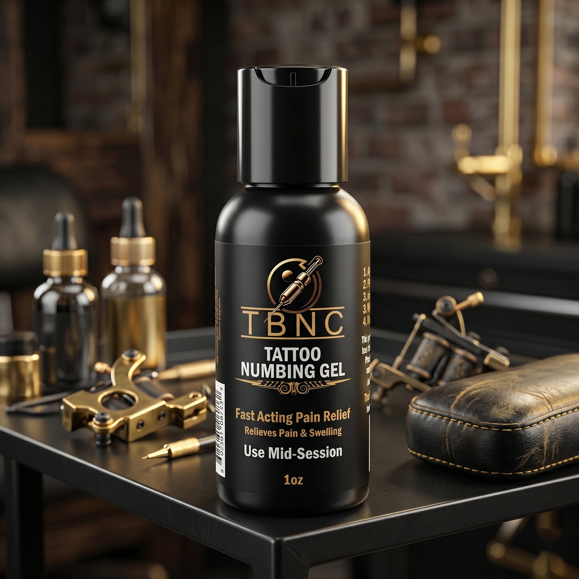 TBNC Tattoo Numbing Gel - Mid Session stands out among tools, famed for rapid pain relief and effective mid-session comfort.